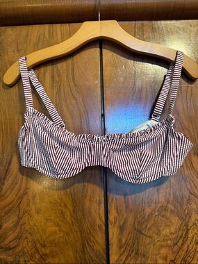 Onia Seersucker Marylin stripe Underwire Bikini Top m